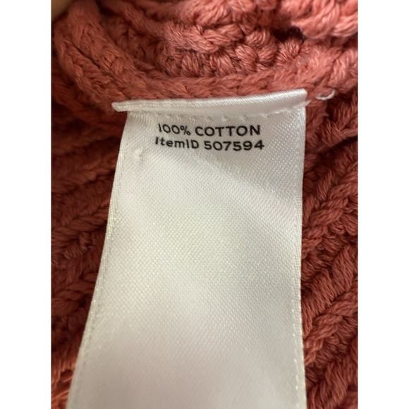 LL Bean Signature Women Cotton Fisherman Cardigan Cotton Sweater Medium 507594 - Picture 5 of 7